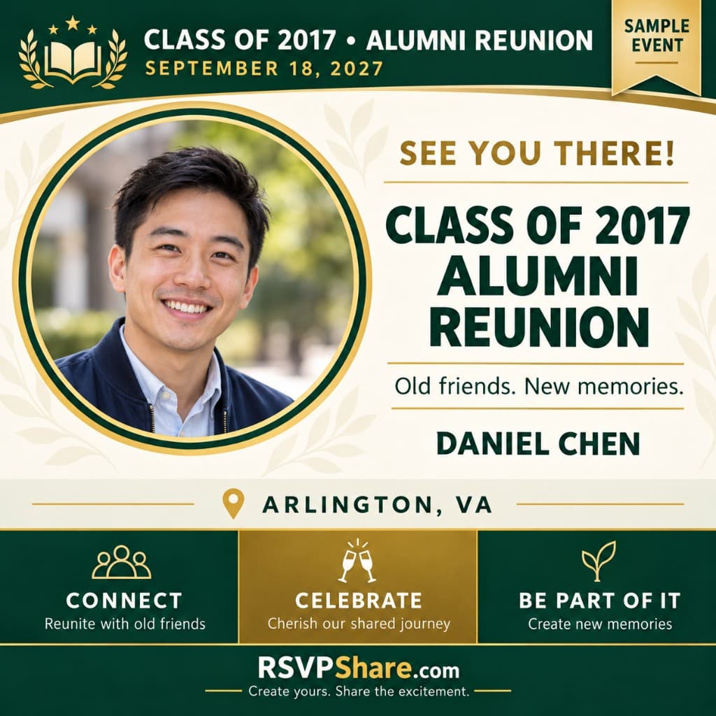 Sample Class of 2017 Alumni Reunion poster
